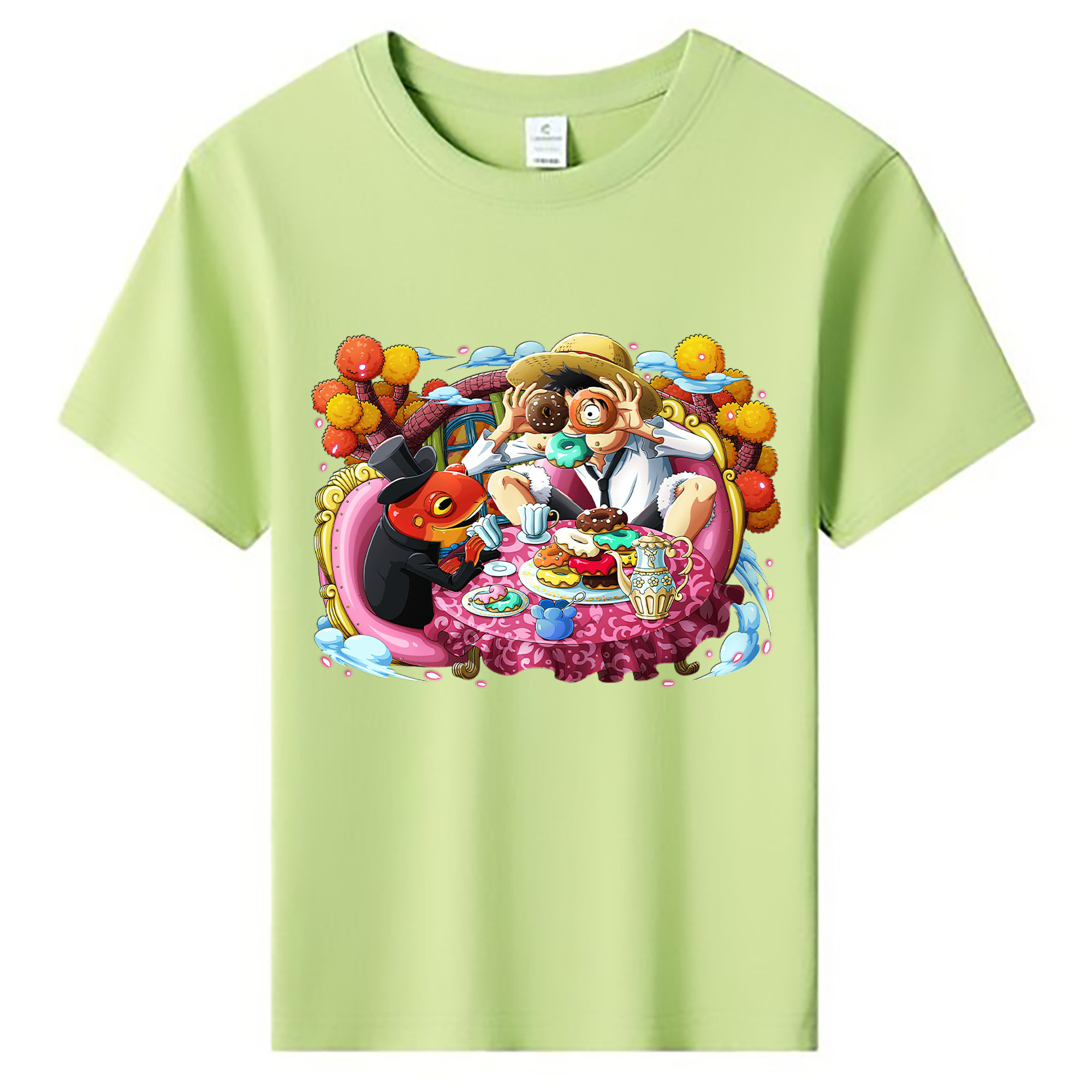ワンピース モンキー・D・ルフィ ONE PIECE Monkey D. Luffy 綿100％キッズTシャツ（フロントプリント）